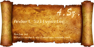Andert Szilveszter névjegykártya